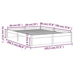 vidaXL Cadre de lit Marron miel Bois massif 140x200 cm