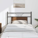 vidaXL Tête de lit chêne marron 90 cm bois d'ingénierie et acier