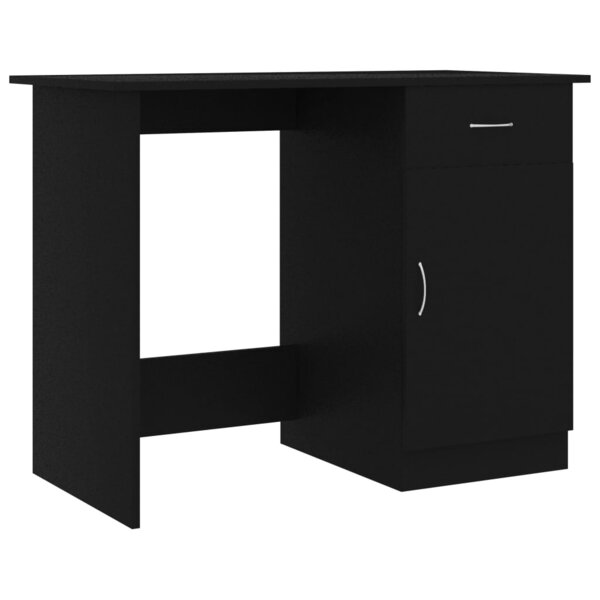 vidaXL Bureau Noir 100x50x76 cm Bois d’ingénierie