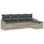 vidaXL Ensemble de canapé de jardin 5 Pièces Gris clair 233 x 117 x 85 cm