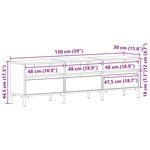 Meuble TV vidaXL Noir Chêne 150x30x44 5 cm Bois d'ingénierie