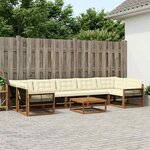 vidaXL Ensemble de canapés d'extérieur 8 Pièces Naturel et Crème