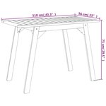 vidaXL Table à manger de jardin 110x56x75 cm bois massif d'acacia