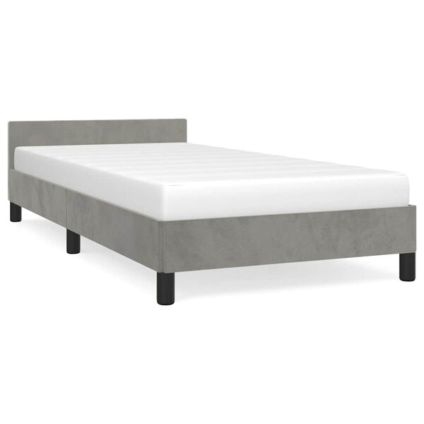 vidaXL Cadre de lit sans matelas gris clair 100x200 cm velours