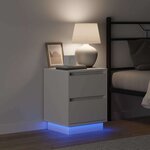 vidaXL Cabinet de chevet Blanc 39 x 34.5 x 50 cm Bois d'ingénierie