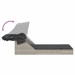 vidaXL Chaise longue double avec auvent et coussins gris clair rotin
