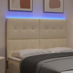 vidaXL Tête de lit LED avec bandes LED Crème 160 cm tissu