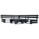 vidaXL Canapés de jardin palette 4 Pièces noir bois