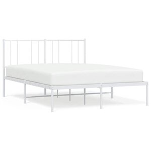 vidaXL Cadre de lit métal sans matelas et tête de lit blanc 120x200 cm