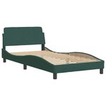 vidaXL Cadre de lit Dover vert foncé 100x200 cm velours