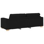 vidaXL Ensemble de Canapés avec coussin avec oreiller 3 Pièces Noir tissu