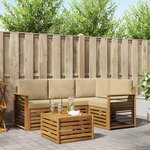 vidaXL Ensemble de canapés d'extérieur 5 pc Naturel et Beige Polyester