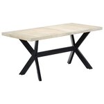 vidaXL Table à dîner Blanc 160x80x75 cm Bois de manguier massif