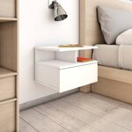 800406 vidaXL Tables de chevet flottantes 2 Pièces Blanc Bois ingénierie