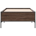 vidaXL Cadre de lit chêne marron 100x200 cm bois d'ingénierie et métal