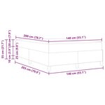 vidaXL Cadre de lit Gris foncé  gris et blanc 140 x 200 cm Velours