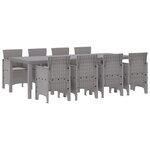 vidaXL Ensemble de salle à manger pour jardin 9 Pièces Blanc Rattan Polt