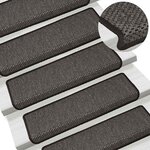 vidaXL Tapis d'escalier autocollants 15 Pièces 65x21x4 cm Anthracite