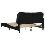 vidaXL Cadre de lit sans matelas Hvar noir 140x200 cm tissu