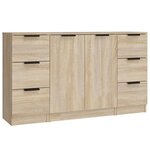 vidaXL Buffets 3 Pièces Chêne sonoma Bois d'ingénierie