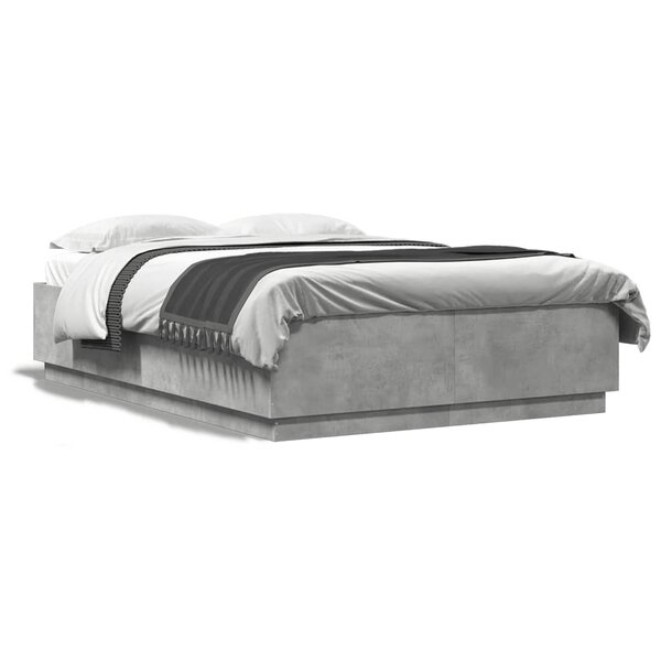vidaXL Cadre de lit sans matelas gris béton 160x200 cm
