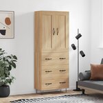 vidaXL Buffet haut Chêne sonoma 69 5x34x180 cm Bois d'ingénierie