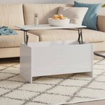 vidaXL Table basse blanc brillant 102x55 5x52 5 cm bois d'ingénierie