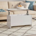 vidaXL Table basse Blanc brillant 102x55 5x52 5 cm Bois d'ingénierie