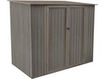 Abri jardin métal "Bois vieilli 75" - 3 17m² - 215 x 145 x 195/175 cm - Gris