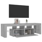 vidaXL Meuble TV avec lumières LED Sonoma gris 140x36 5x40 cm