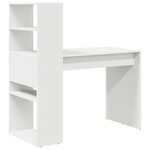 vidaXL Bureau avec étagère Blanc 113 x 54 x 120 cm Bois d'ingénierie