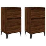 vidaXL Tables de chevet 2 Pièces chêne marron 40x35x70 cm