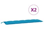 vidaXL Coussins de banc de jardin lot de 2 bleu clair tissu Oxford
