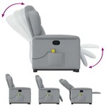 vidaXL Fauteuil de massage inclinable Gris clair Tissu