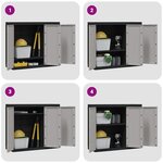 vidaXL Armoire de rangement d'extérieur gris et noir 97x37x85 cm PP