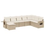 vidaXL Salon de jardin avec coussins 8 Pièces beige résine tressée