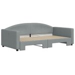 vidaXL Lit de jour avec lit gigogne gris clair 100x190 cm tissu