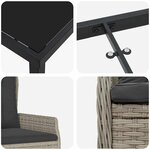 vidaXL Ensemble de salle à manger pour jardin 7 Pièces Gris clair