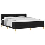 vidaXL Lit à ressorts avec matelas Noir 200 x 180 cm tissu