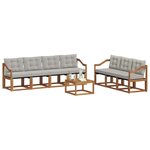 vidaXL Ensemble de canapés d'extérieur 8 Pièces Gris Naturel et Clair