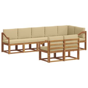 vidaXL Ensemble de canapés d'extérieur 8 pc Naturel et Beige