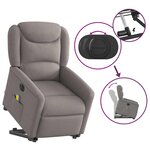 vidaXL Fauteuil inclinable de massage électrique Taupe Tissu