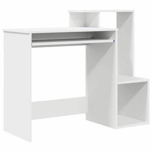 vidaXL Bureau avec étagère Blanc 106 x 40 x 88.5 cm Bois d'ingénierie