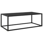 vidaXL Table basse Noir avec verre noir 100x50x35 cm