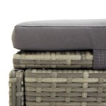 vidaXL Transat avec coussin Gris Résine tressée