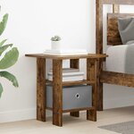 vidaXL Table de chevet avec tiroir 2 Pièces Chêne fumé 41 x 40 x 45 cm