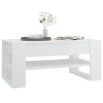vidaXL Table basse Blanc brillant 102x55x45 cm Bois d'ingénierie