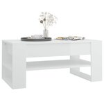 vidaXL Table basse blanc brillant 102x55x45 cm bois d'ingénierie