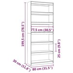 vidaXL Bibliothèque/Séparateur de pièce 80x30x199 5 cm pin massif