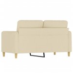 vidaXL Canapé à 2 places Crème 120 cm Tissu